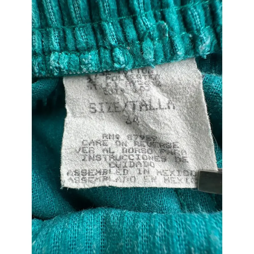 Vintage 80s Ocean Pacific OP Corduroy Shorts Teal Green Size 34 Mens Retro